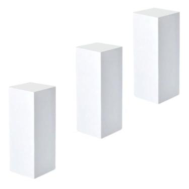 Imagem de Kit 3 Cubo Tablado Para Vitrine Base Para Lojas Fotos MDF Branco 45x20x20cm