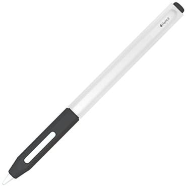 Imagem de Capa protetora de silicone macio para Apple Pencil 2ª geração – capa aderente, compatível com iPad Pro 11 e 12,9 polegadas, transparente e preta