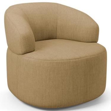 Imagem de Poltrona Giratória Orgânica Para Sala de Estar Living Helena L02 Linho