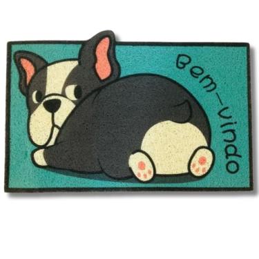Imagem de Tapete Capacho Decorativo Pets, 60x40cm, Poliéster Emborrachado, Antiderrapante, Para Porta de Entrada (CACHORRRO GORDINHO)