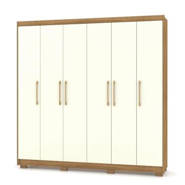 Imagem de Guarda Roupa Casal Pernambuco 6 Portas Nature Champanhe Vila Rica