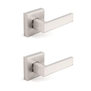Imagem de Alavancas de porta em níquel acetinado, privacidade/passagem/entrada/boneco, Half Dummy, 2Pack