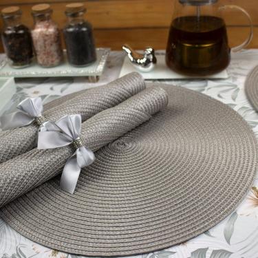 Imagem de 6 Jogo Americano Redondo Mesa Posta Sousplat Luxo Pvc MCz