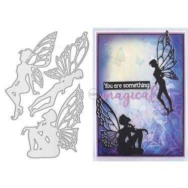 Imagem de DzIxY Conjunto de moldes de corte de metal Butterfly Fairy para fazer cartões, conjunto de recortes de papel, estêncil, suprimentos, modelos de máquina