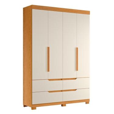 Imagem de Guarda Roupa Solteiro Doble 4 Portas E 4 Gavetas Cinamomo-off White - Móveis Albatroz Cinamomo-off White