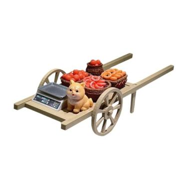Imagem de Esquirla Miniatura de Carrinho de Legumes - Modelo 1/12 - Colecionável - Ornamento - Artesanato - Carrinho de Mercadorias em Miniatura