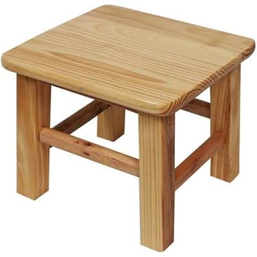 Imagem de Banqueta de escalada interna, escadas, banquinho de madeira para ambientes internos e práticos de madeira, suporte de flores, banco de degrau de cozinha, escada para adultos, cor de madeira (cor