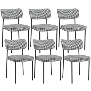 Imagem de Kit 06 Cadeiras Decorativas Estofada Sala Jantar Melina L02 Pied Poule - Lyam Decor