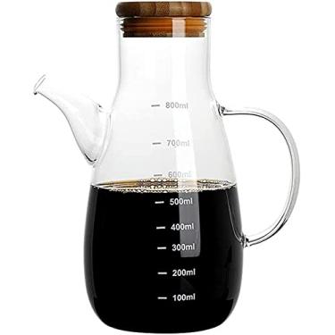Imagem de 3FLQOOPP Dispensador de azeite de oliva de vidro conjunto dispensador de óleo e vinagre galheteiro de vinagre de óleo com bico para cozinha restaurante (cor: Wie Gezeigt, Tamanho: 500ml) (Wie Gezeigt