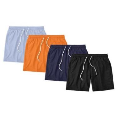 Imagem de Kit 4 Shorts Masculino Liso Básico Bermuda Tactel Água Praia Treino Academia Corrida-Masculino