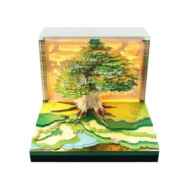 Imagem de 3D Memo Pad Time Piece Calendar 2026, 3D Memo Pad Art Sticky Notes, Treehouse-Shaped Time Piece Carving Notepad for Thanksgiving Christmas Housewarming Offices Desktop Decoration