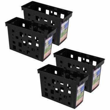 Imagem de Kit 4 Caixa Arquivo Dello Pastas Suspensa Documentos Multiuso - Delo