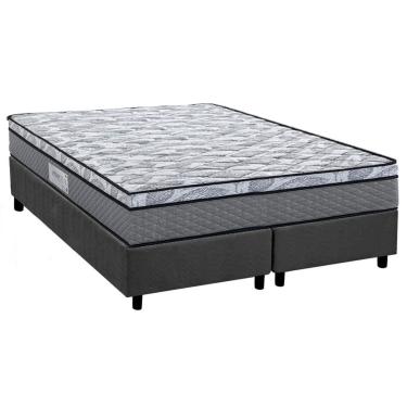 Imagem de Cama Box King: Colchão Ortopédico Herval D60 / AG65 Perpetual + Base CRC Suede Gray (193x203)