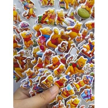 Imagem de 03 Cartelas de Adesivos Corações 3D Puff Bichinhos Borboleta Coração Boneca Unicórnio Ursinho Mangá Estrela (03 cartelas Ursinhos)