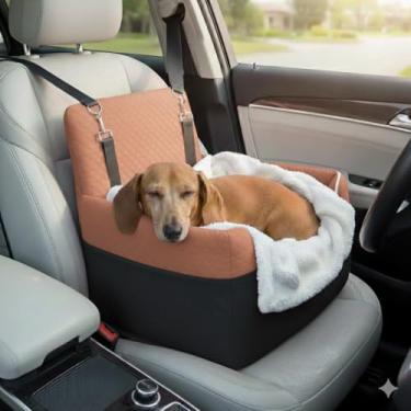 Imagem de ALL GOOD PET SUPPLIES Assento de carro para cães pequenos/médios, assento de carro para cães, almofada elevada de espuma de memória, totalmente removível e lavável, 2 coleiras de segurança de encaixe