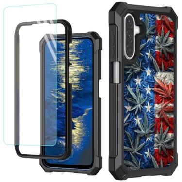 Imagem de Capa para celular Samsung Galaxy A36 5G com protetor de tela de vidro temperado de camada dupla híbrida de TPU macio e resistente, capa protetora à prova de choque para Samsung A36-5G de 6,7 polegadas