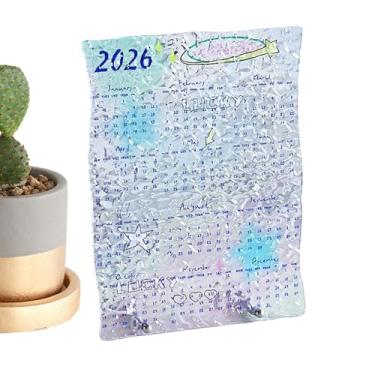 Imagem de Calendário de Mesa 2026 - Planejador de Arte em Acrílico Transparente | Calendário Mensal,Decoração Para Estudo Organização Escolar Casa
