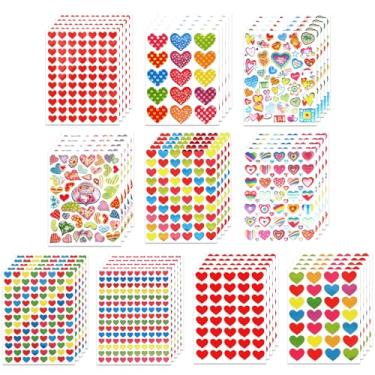 Imagem de Adesivos de coração dos namorados, 50 folhas de adesivos de dia dos namorados para crianças, 3140 peças de adesivos pequenos de amor dos namorados a granel para envelopes de cartão, artesanato