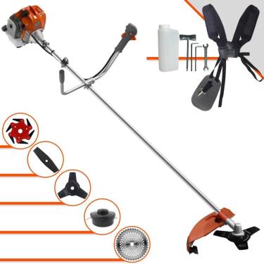 Imagem de Roçadeira Tekna RL520AC-G2 À Gasolina 2T 52cc 2HP 13.000rpm Profissional e de Alta Performance Com Carretel de Nylon e Kit 4 Lâminas de Cortes