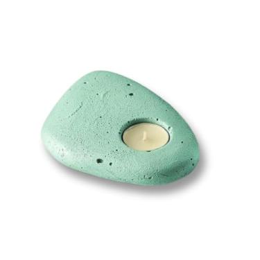 Imagem de Castiçal de Concreto Grande Decoração Elegante e Moderna para Velas (Verde)