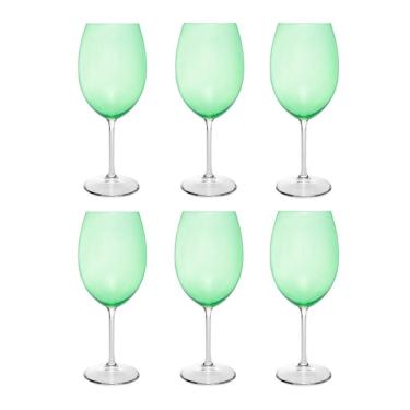 Imagem de Cj 6 Taças de Cristal para Água/Vinho Banquet Verde 580ml Wolff