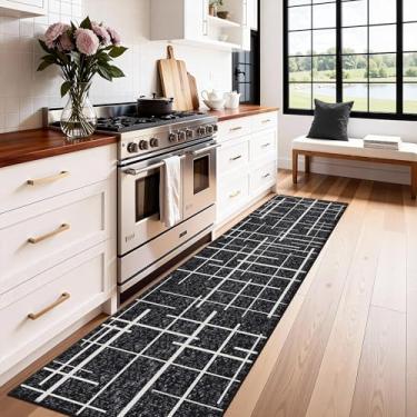 Imagem de TTelephant Tapete de corredor ultra antiderrapante 5 x 20 cm lavável tapete de entrada moderno resistente a rasgos e manchas, sem pilhas, estilo tecido à mão, corredores leves para corredores, cozinha