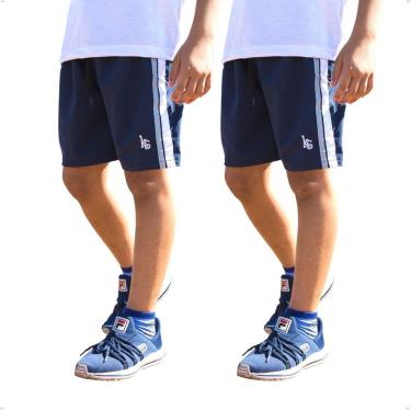 Imagem de KIT 2 Bermuda Masculina Infantil Short Escolar Tactel com Elastano-Masculino