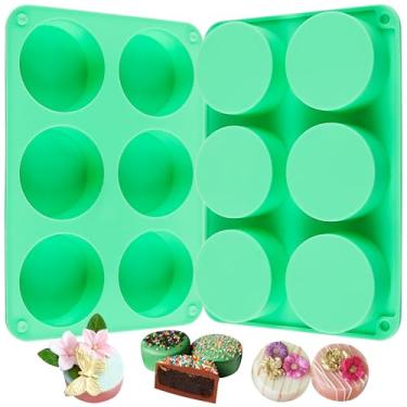 Imagem de Siodisr Molde de silicone para biscoito Oreo Chocolate 2 peças, cilindros redondos de 6 cavidades Oreo moldes de cobertura de chocolate para doces, moldes de silicone para mini bolos, geleia