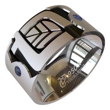 Imagem de Anel De Formatura De Técnico De Agropecuária Em Prata 950k - Vieira Cr