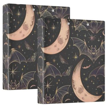 Imagem de Fichário Line Art Bats Portfólio, fichário de 3,8 cm com 3 bolsos para papel tamanho A4, excelente fichário de escritório