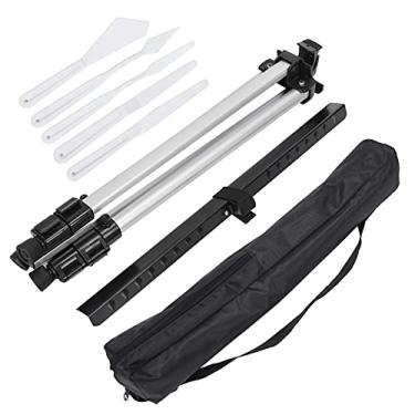 Imagem de Ajustável prata metal cavalete plástico raspador Combo conjunto dobrável Art Drawing Board Rack para artistas pintores e apresentações de escritório alumínio liga leve portátil