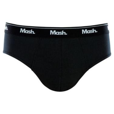 Imagem de Cueca Slip Mash Masculina Algodão Elástico, G, Preto