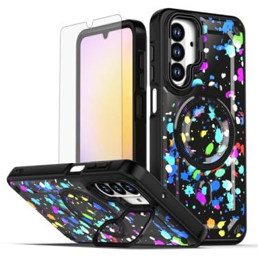 Imagem de Asuwish Capa de celular para Samsung Galaxy A26 5G capa magnética com protetor de tela de vidro temperado e suporte de proteção à prova de choque pintado suporte rígido fino híbrido A 26 26A LTE