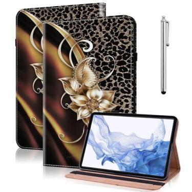 Imagem de VODEFOX Capa para Samsung Galaxy Tab A8 de 10,5 polegadas 2022 SM-X200/X205/X207, capa de couro PU elegante com suporte flip com faixa elástica e suporte para cartão para tablet Galaxy Tab A8 de 10,5