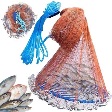 Imagem de Tarrafa Chinesa Rede Pesca Peixe Pescaria Multifilamento Robalo Lambari Camarao Siri Tainha Mar Açude Rio Lago