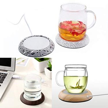Imagem de Aquecedor de Caneca com Energia USB Prato Elétrico para Bebidas Copo Escritório Casa Viagem Mantenha a Bebida Quente