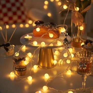 Imagem de LED cordão iluminação 10metros comprimento 66 lâmpadas decoração festas de Natal varal de luzes，luzes area externa，varal de lampadas externo(10 Metro Branco Quente lâmpada,2 UNIDADES)