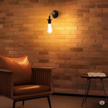 Imagem de Arandela Doca GMH – Rústica em Corda Sisal, Preta, Bivolt, E27, Design Vintage que Transforma Salas, Varandas e Áreas Gourmet