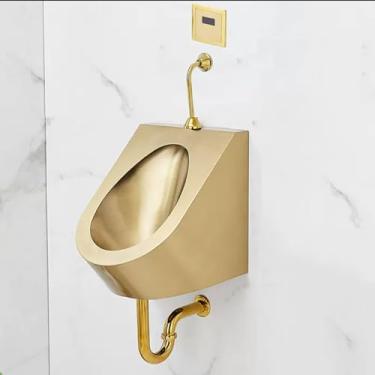 Imagem de pcagfaajmh Mictório de descarga masculino montado na parede, mictório de aço inoxidável 304, mictório adulto comercial, louças sanitárias masculinas, mictório de banheiro público, para bares, locais