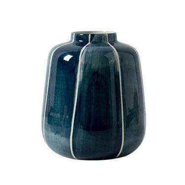 Imagem de Escultura decorativa chinesa criativa azul vaso de cerâmica zen casa sala de estar varanda flores secas arranjo de flores ornamentos decorativos