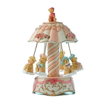 Imagem de pcagfaajmh Caixa de música luzes coloridas caixa musical resina childre resina artesanato presente caixa de música quarto decoração de casa