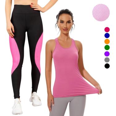 Imagem de Camiseta REGATA DRY Tecido furadinho + CALÇA leg LEGGING REDINHA Conjunto Fitness Feminino 631-Feminino