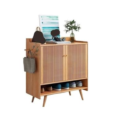 Imagem de VHDY85KA Entrada de madeira independente armário de sapatos porta de casa corredor armário de armazenamento entrada grande capacidade, 80 cm casa de fazenda