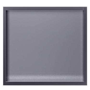 Imagem de Prateleiras de nicho retangulares cinza fosco, armazenamento de banheiro embutido para xampu e sabonete, descanso de pé montado na parede e suporte de papel higiênico (32 x 32 x 12,5 cm)