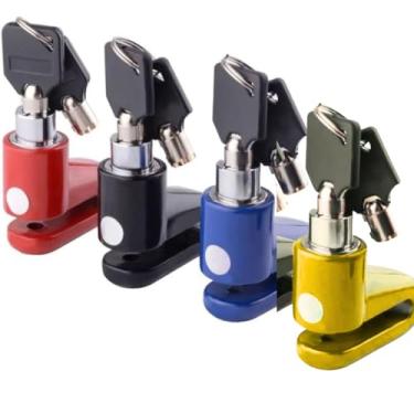 Imagem de Cadeado Trava de Disco Universal para Moto e Bicicleta Antifurto – Segurança para Freio a Disco – com Trava Reforçada - Compacto e Resistente em Alumínio com 2 Chaves - Lene (Preto Black Piano)