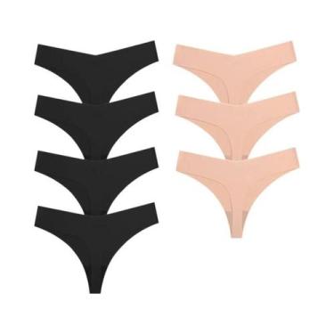 Imagem de Calcinhas De Seda Sem Costura Sexy Para Mulheres, 7 Peças, Tanga Elást