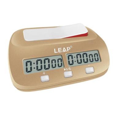 Imagem de Relógio de xadrez LEAP Digital Professional Timer com alarme dourado