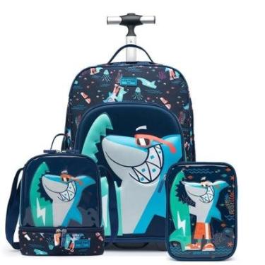 Imagem de Kit Escolar Spector Mochila de Rodinhas Estojo Lancheira Infantil 32 Litros-Feminino