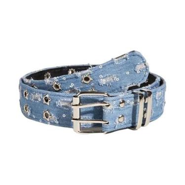 Imagem de Cinto De Luxo Preto Estilo Punk Com Fivela De Pino Vazada Em Formato D