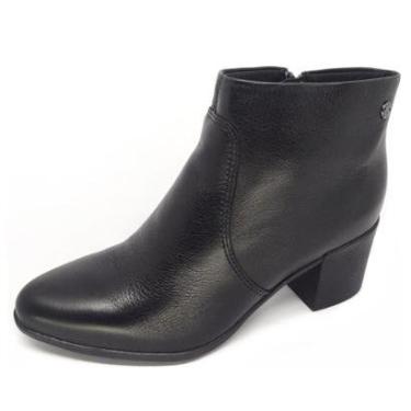 Imagem de Bota Bottero Cano Baixo Salto Médio Couro Zíper Lateral-Feminino